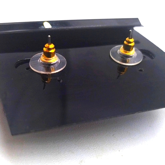 Vintage Eisenberg Ice Aurora Borealis Crystal Pearl Dangle Drop Earrings in Gold - Picture 4 of 4